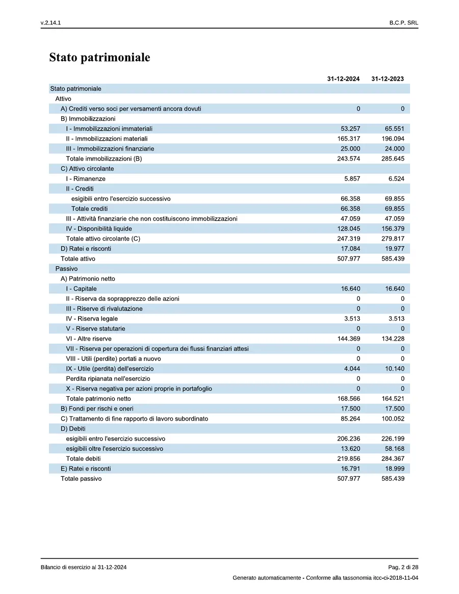 Bilancio — pagina 2 di 28